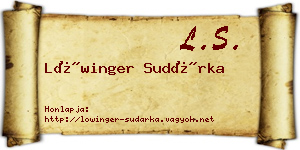 Lőwinger Sudárka névjegykártya